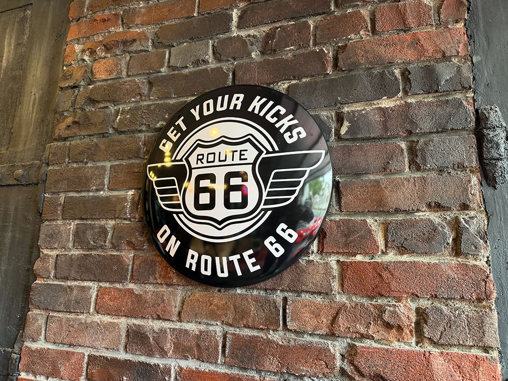 ルート66　ドームサイン　ブリキ看板　（ブラック＆ホワイト） ■ アメリカ雑貨 アメリカン雑貨 |  | 04