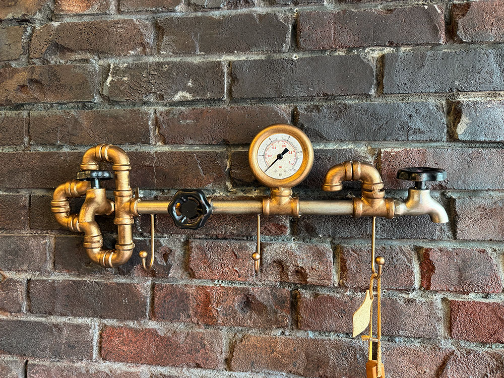 スチームパンク　インダストリアル　ウォール3フック　（ブロンズ×ブラック） ■ アメリカ雑貨 アメリカン雑貨 | 