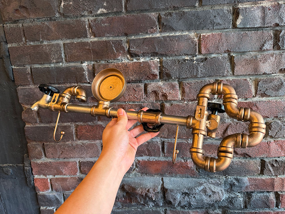 スチームパンク　インダストリアル　ウォール3フック　（ブロンズ×ブラック） ■ アメリカ雑貨 アメリカン雑貨 |  | 06