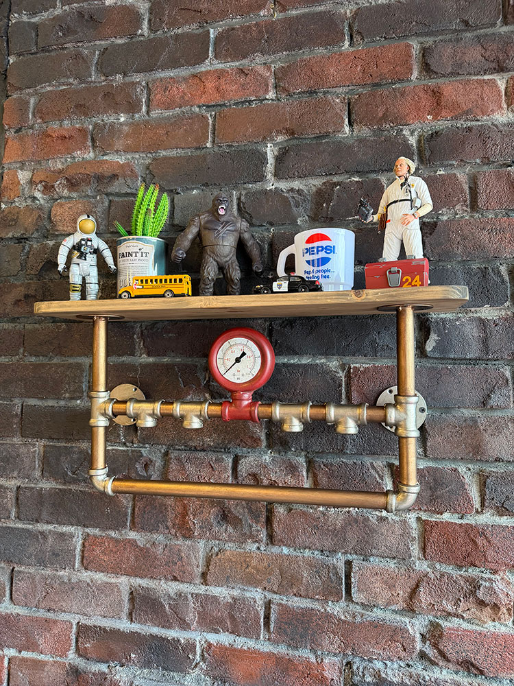 スチームパンク　インダストリアル　ウッドラック　（シルバー×レッド） ■ アメリカ雑貨 アメリカン雑貨 | 