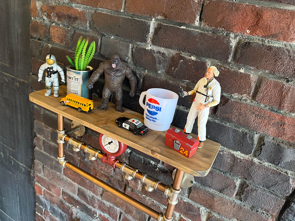 スチームパンク　インダストリアル　ウッドラック　（シルバー×レッド） ■ アメリカ雑貨 アメリカン雑貨 |  | 01