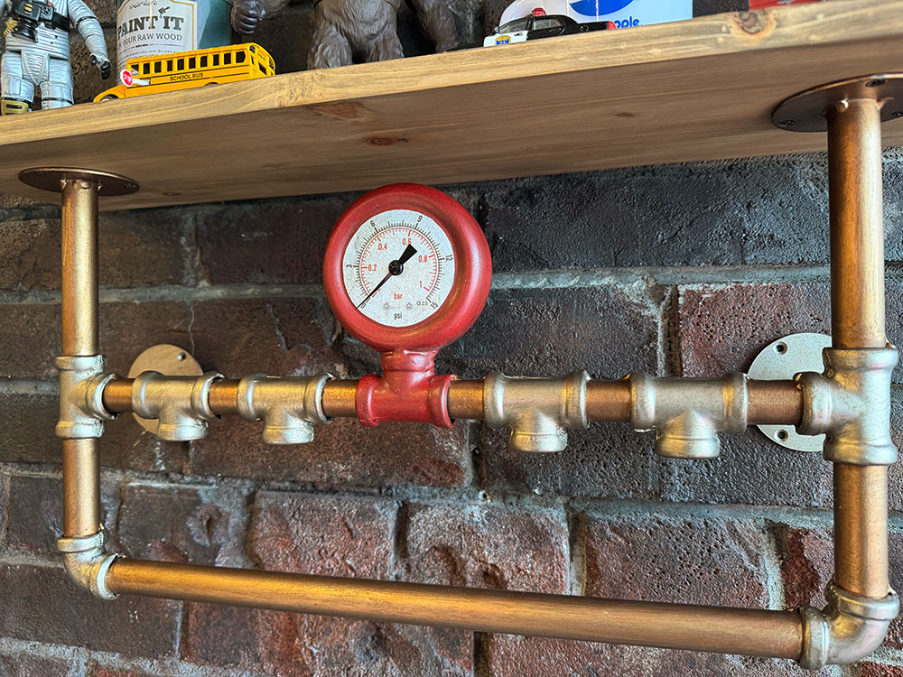 スチームパンク　インダストリアル　ウッドラック　（シルバー×レッド） ■ アメリカ雑貨 アメリカン雑貨 |  | 02