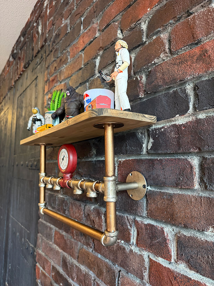 スチームパンク　インダストリアル　ウッドラック　（シルバー×レッド） ■ アメリカ雑貨 アメリカン雑貨 |  | 03