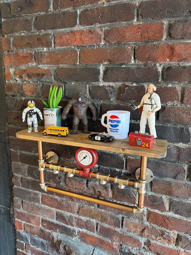 スチームパンク　インダストリアル　ウッドラック　（シルバー×レッド） ■ アメリカ雑貨 アメリカン雑貨 |  | 05