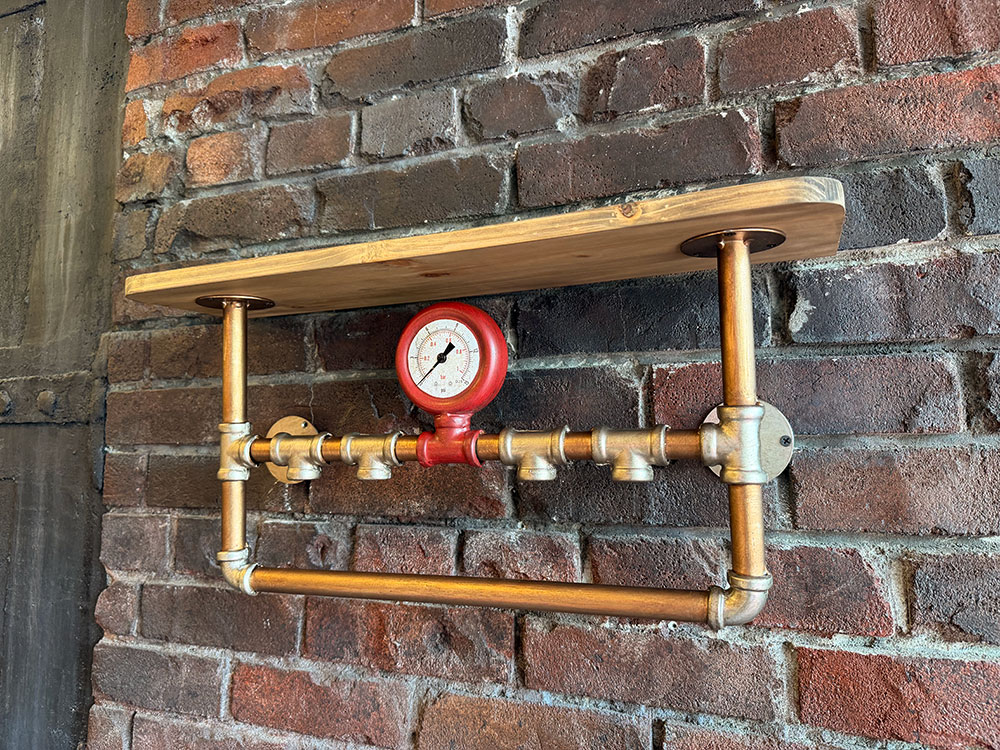 スチームパンク　インダストリアル　ウッドラック　（シルバー×レッド） ■ アメリカ雑貨 アメリカン雑貨 |  | 08