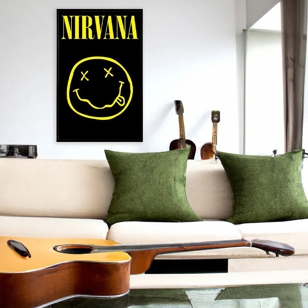 ニルヴァーナ　スマイリーフェイス　オフィシャル　ポスター　公式グッズ　※フレームは付属しません ■ アメリカ雑貨 アメリカン雑貨 |  | 01