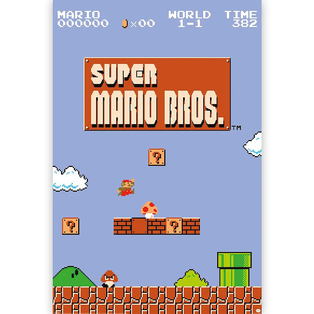 初代ファミコン　スーパーマリオブラザーズ　オフィシャル　ポスター　※フレームは付属しません ■ アメリカン雑貨 アメリカ雑貨
