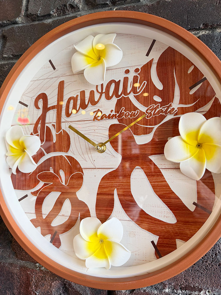 ハワイアン　プルメリア　レトロ　ウォールクロック　（ホヌ）　壁掛け時計 ■ アメリカン雑貨 アメリカ雑貨 |  | 01