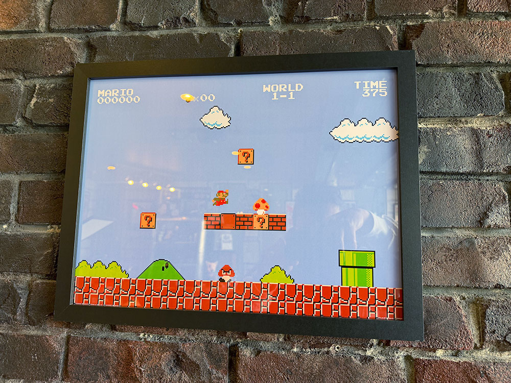 初代ファミコン　スーパーマリオブラザーズ　フレームアート　（WORLD 1-1）　公式グッズ ■ アメリカン雑貨 アメリカ雑貨