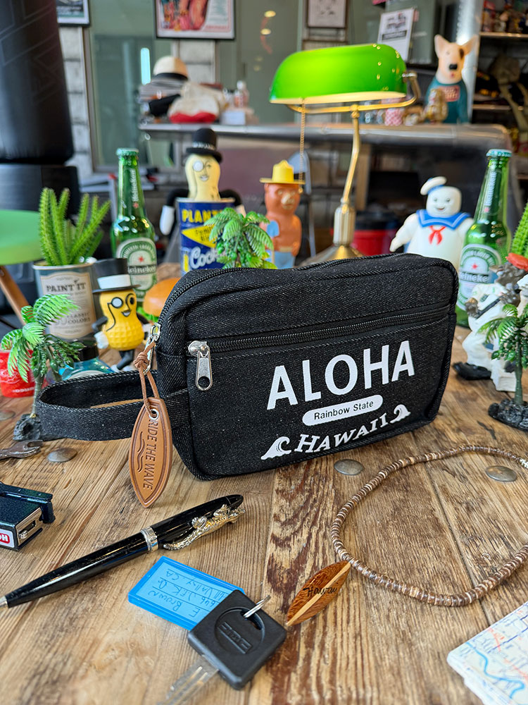 ハワイアン　カノア　デニムポーチ　（ブラック） ■ アメリカン雑貨 アメリカ雑貨 | 