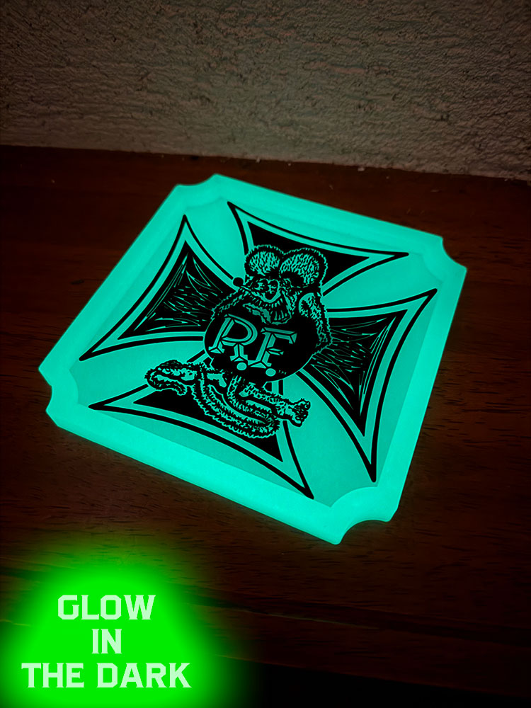 暗闇で光る！蓄光仕様　ラットフィンク　ラバートレイ　（アイアンクロス） ■ アメリカン雑貨 アメリカ雑貨 | RAT FINK