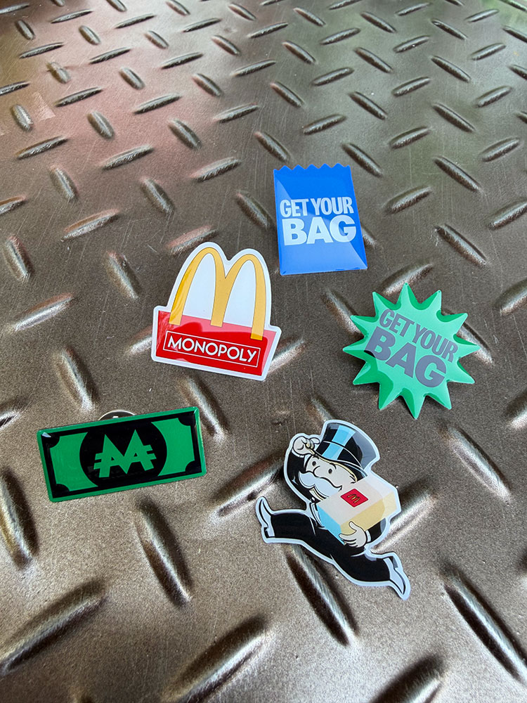マクドナルド×モノポリー　ダブルネーム　限定モデル　ピンバッジ　（5個セット）　ピンズ ■ アメリカン雑貨 アメリカ雑貨 | 