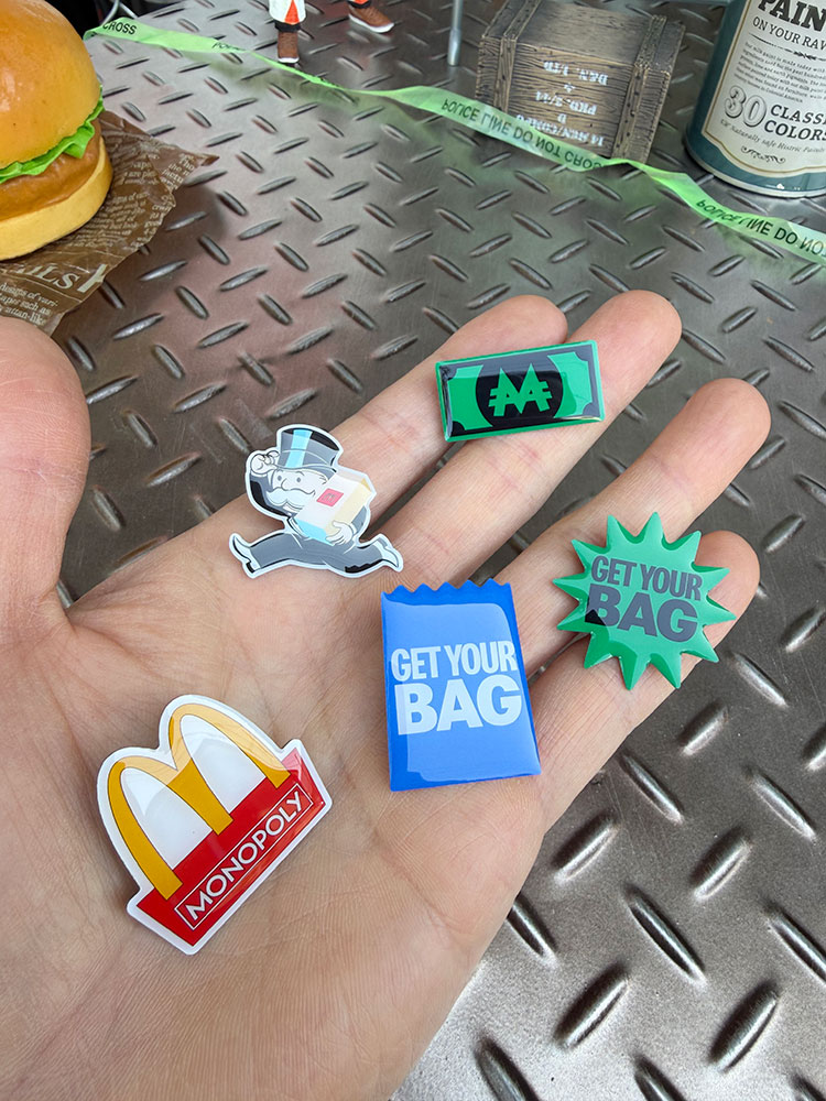 マクドナルド×モノポリー　ダブルネーム　限定モデル　ピンバッジ　（5個セット）　ピンズ ■ アメリカン雑貨 アメリカ雑貨 |  | 02