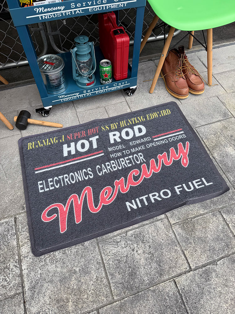 マーキュリー　PVCガレージマット　90cm　（HOT ROD）　屋外＆屋内のどっちも対応 ■ アメリカン雑貨 アメリカ雑貨 | MERCURY