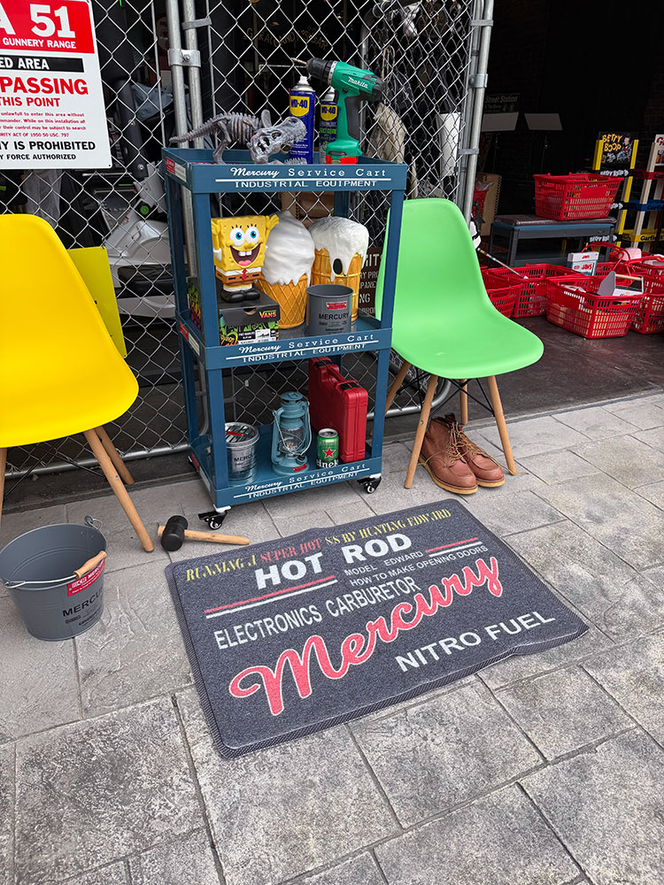 マーキュリー　PVCガレージマット　90cm　（HOT ROD）　屋外＆屋内のどっちも対応 ■ アメリカン雑貨 アメリカ雑貨 | MERCURY | 03