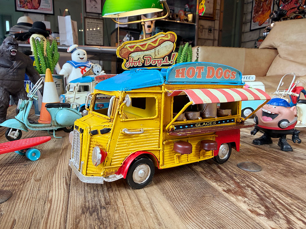シトロエン　Hバン　ホットドッグ　キッチンカー　ブリキオブジェ　（イエロー） ■ アメリカン雑貨 アメリカ雑貨 | 