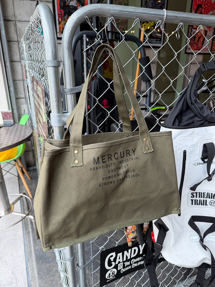 マーキュリー　ハードキャンバス　トートバッグ　5ポケット　（カーキ） ■ アメリカン雑貨 アメリカ雑貨 | MERCURY | 09