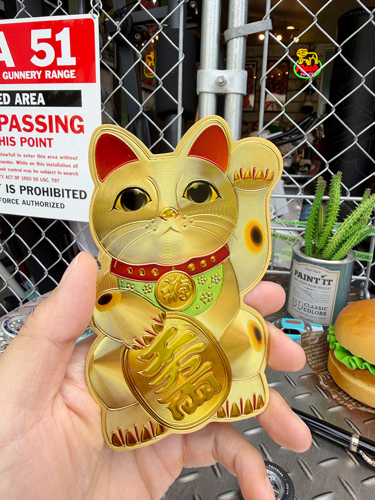 クルマにも貼れる！　招き猫　リフレクター　ステッカー　（ゴールド）　商売繁盛　千客万来　金運アップ ■ アメリカン雑貨 アメリカ雑貨 |  | 01