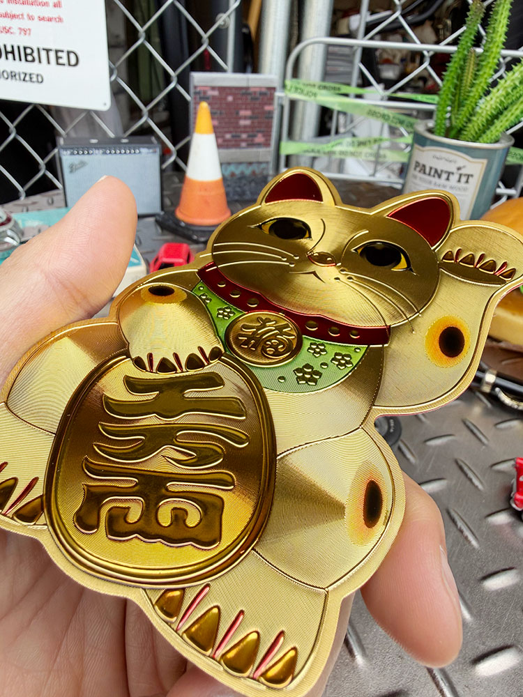 クルマにも貼れる！　招き猫　リフレクター　ステッカー　（ゴールド）　商売繁盛　千客万来　金運アップ ■ アメリカン雑貨 アメリカ雑貨 |  | 02