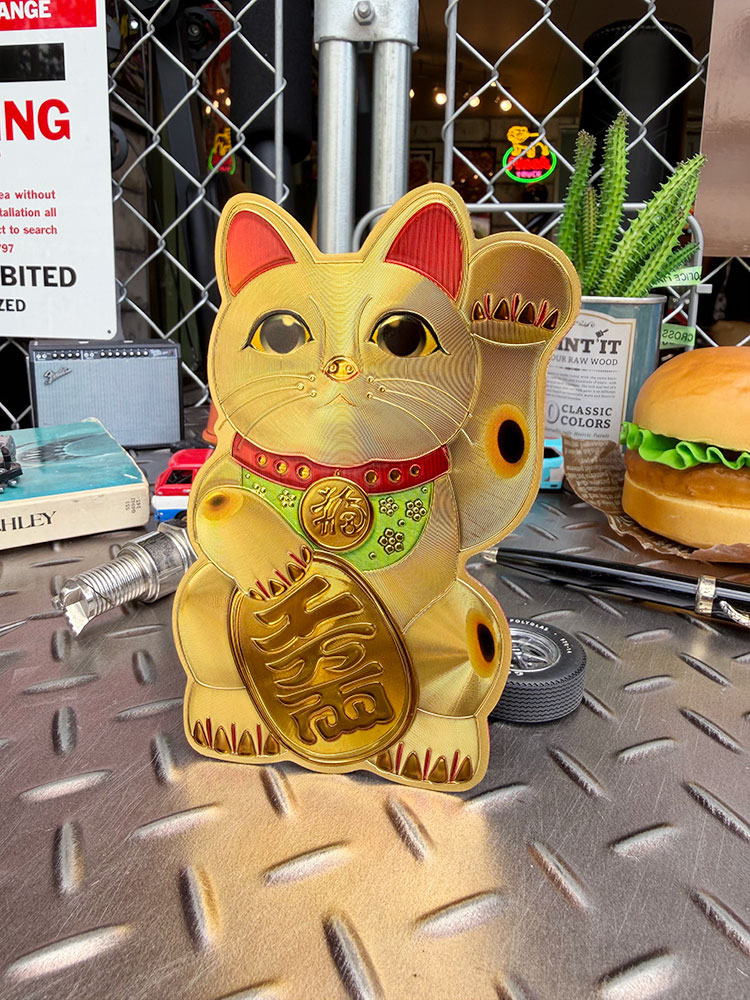 クルマにも貼れる！　招き猫　リフレクター　ステッカー　（ゴールド）　商売繁盛　千客万来　金運アップ ■ アメリカン雑貨 アメリカ雑貨 |  | 04