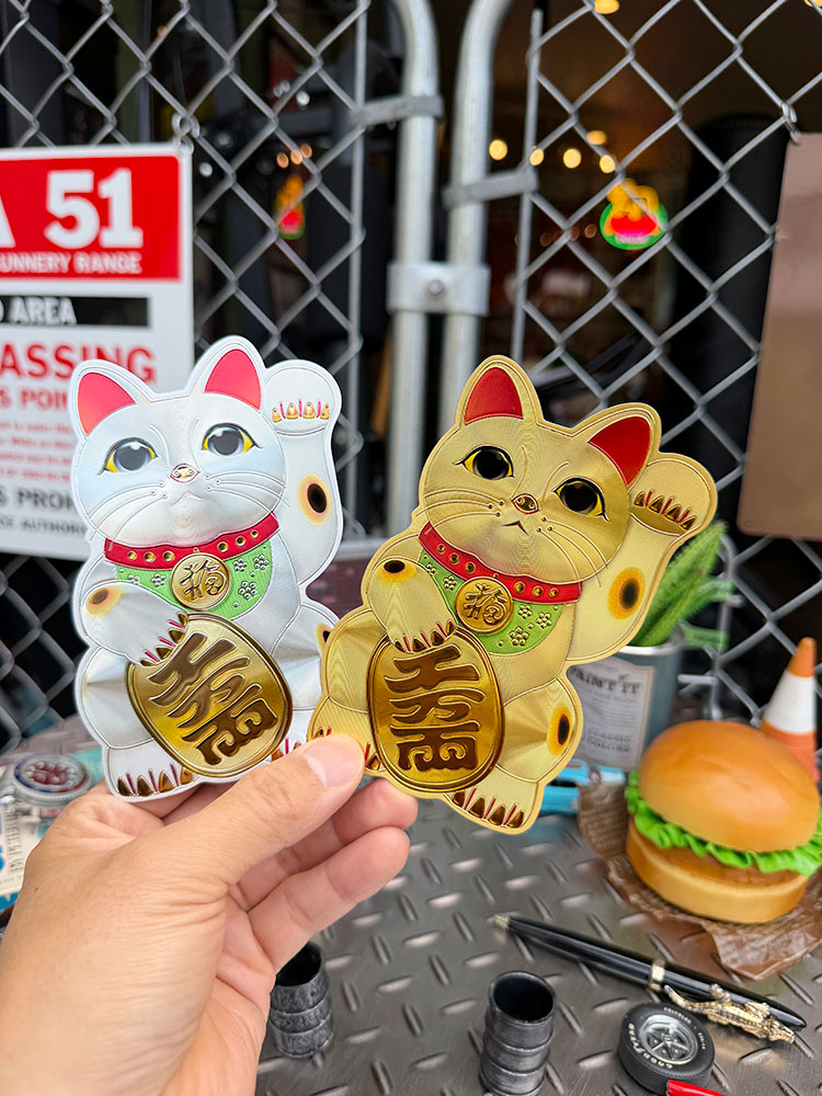 クルマにも貼れる！　招き猫　リフレクター　ステッカー　（2色セット）　商売繁盛　千客万来　金運アップ ■ アメリカン雑貨 アメリカ雑貨 |  | 01