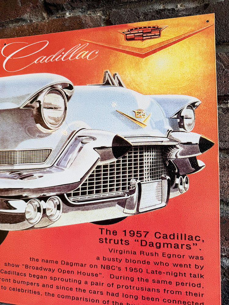 1957年　キャデラック　フロントマスク　ダグマーバンパー　ブリキ看板　■ アメリカン雑貨 アメリカ雑貨 |  | 01