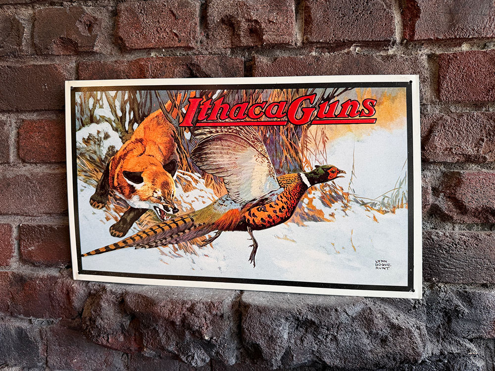 イサカ・ガンズ　ブリキ看板　（キツネとキジ）　Ithaca Guns　Pheasant　■ アメリカン雑貨 アメリカ雑貨 | アメリカン レトロ