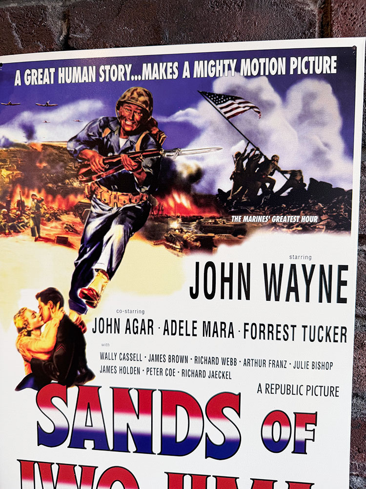 映画　硫黄島の砂　ブリキ看板　主演 ジョン・ウェイン　SANDS OF IWO JIMA　サンズ・オブ・イオウジマ　■ アメリカン雑貨 アメリカ雑貨 | アメリカン レトロ | 01