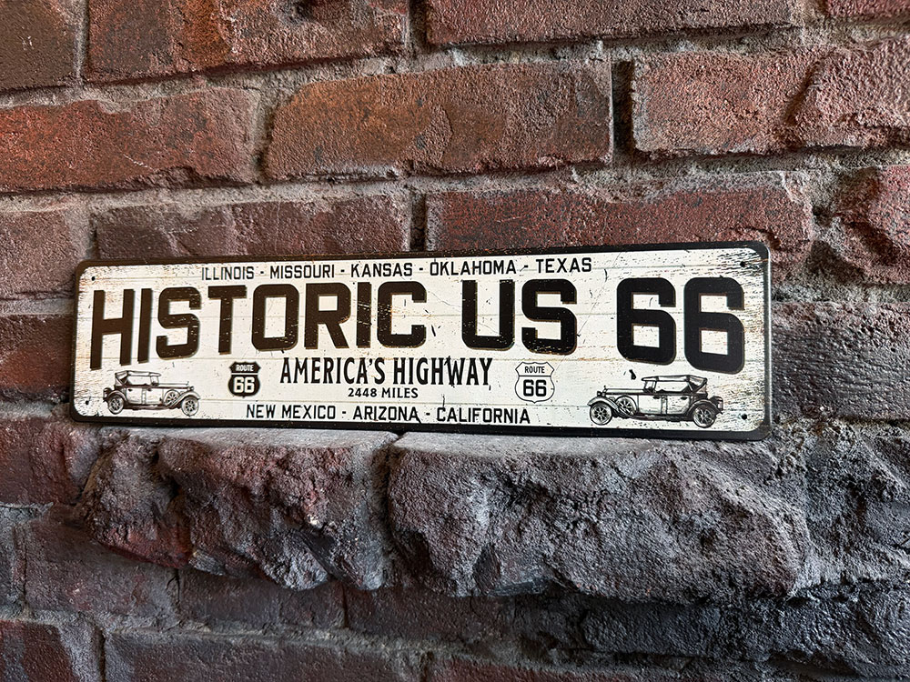 ルート66　ミニ　ブリキ看板　ロングサイン　（Historic Route 66） ■ アメリカン雑貨 アメリカ雑貨 | 