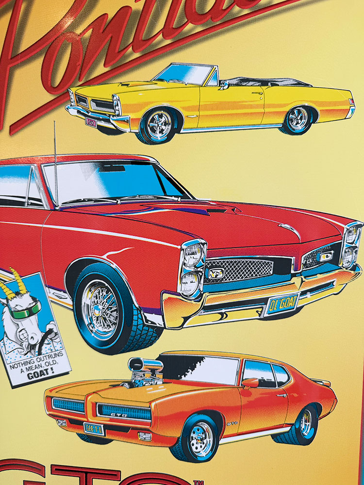 ポンティアック GTO　ブリキ看板　（レトロタッチアート）　■ アメリカン雑貨 アメリカ雑貨 | アメリカン レトロ | 01