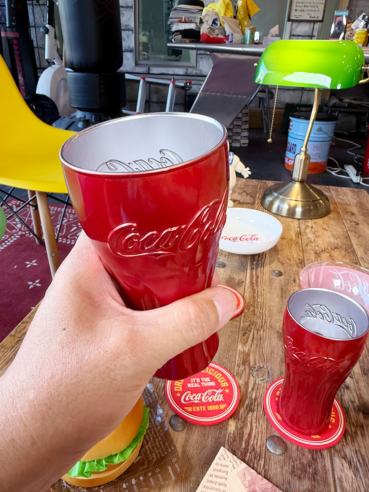 コカ・コーラ　オフィシャル　プレミアム　ジェニュイングラス　370ml　ガラス製　（2個セット/レッド） ■ アメリカン雑貨 アメリカ雑貨 | Coca Cola | 02