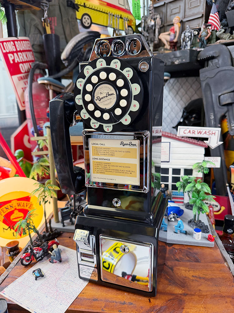 アメリカの公衆電話型　電話機　ペイテレフォン　1957年モデル　（レトロブラック） ■ アメリカン雑貨 アメリカ雑貨 | 