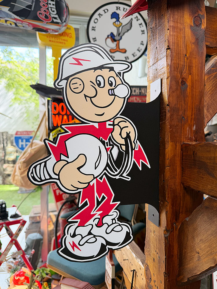 レディキロワット　サイド看板　両面プリント　フランジメタルサイン　ブリキ看板 ■ アメリカン雑貨 アメリカ雑貨 | 