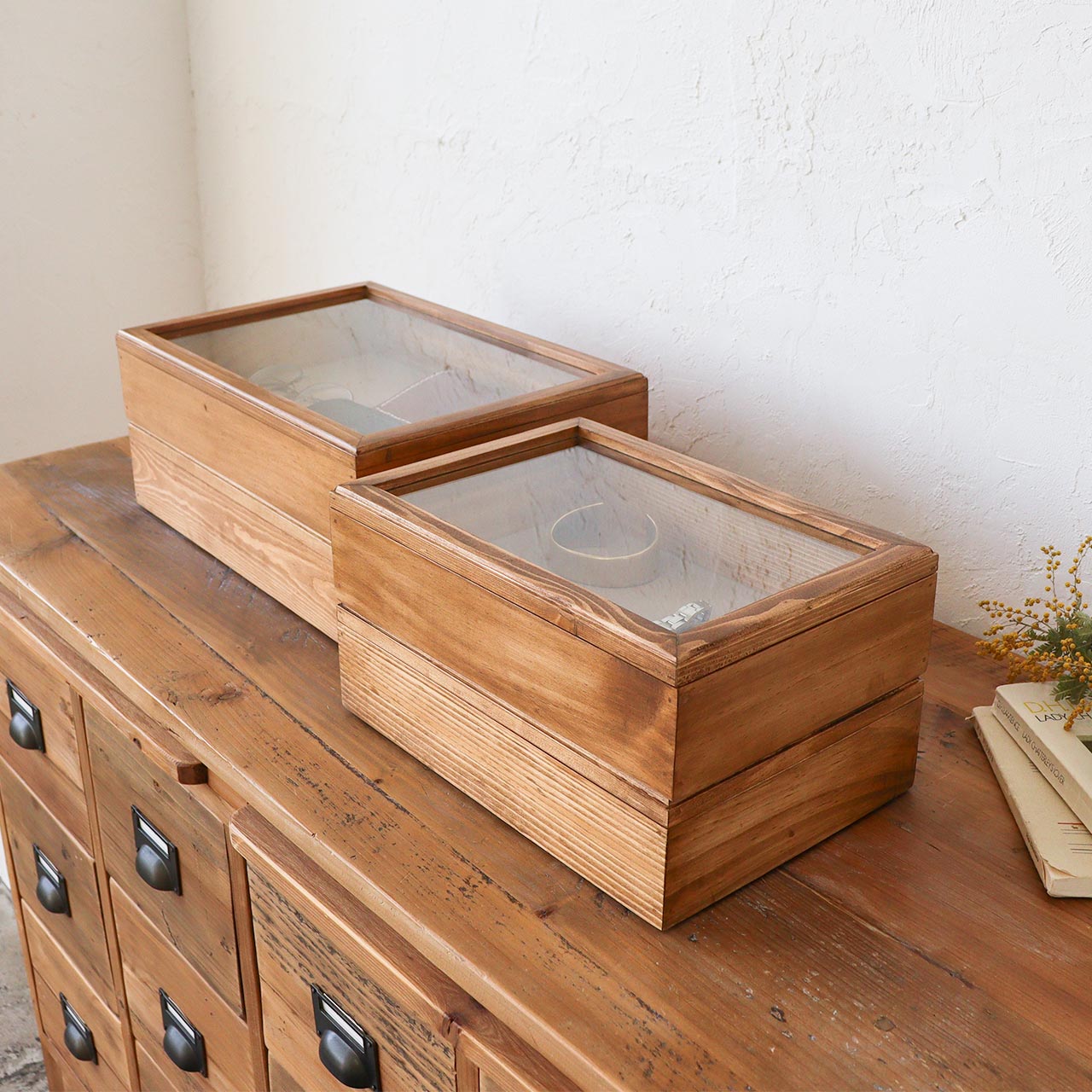 ナインマーケ　パイン　スタッキング　コレクションケース　（Lサイズ）　アクセサリーケース ■ アメリカン雑貨 アメリカ雑貨 |  | 08