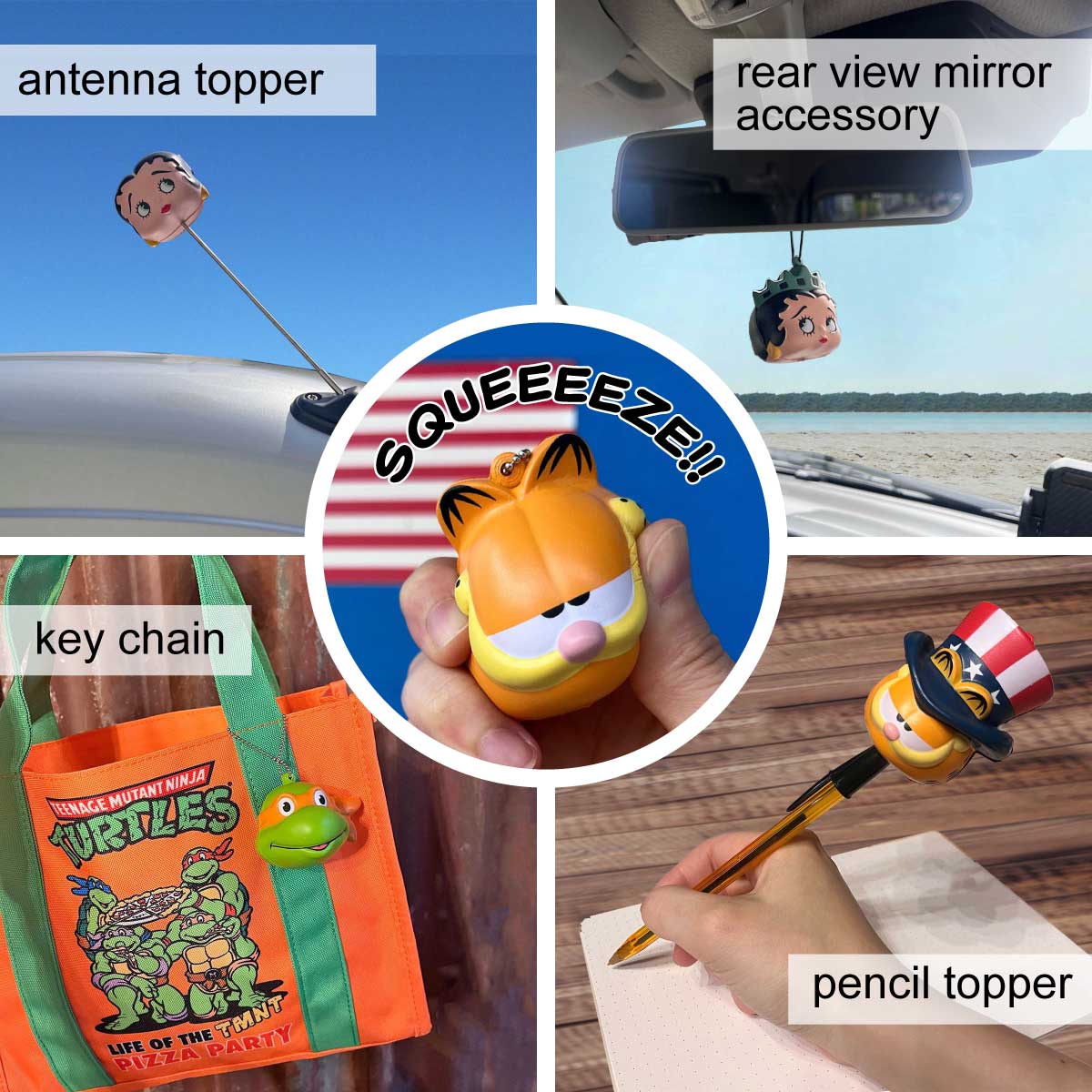 ガーフィールド　スクイーズトッパー　キーチェーン　アンテナトッパー ■ アメリカン雑貨 アメリカ雑貨 |  | 04