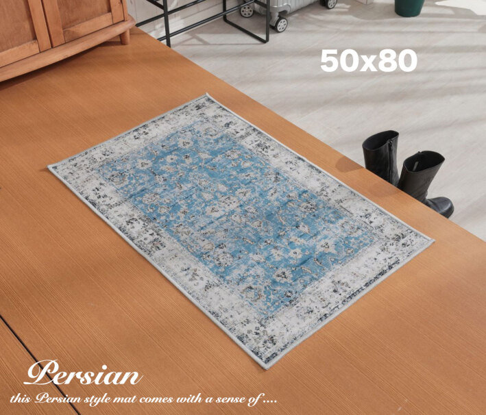 玄関マット 洗える おしゃれ ペルシャ絨毯風 屋内 室内 50x80 ラグ