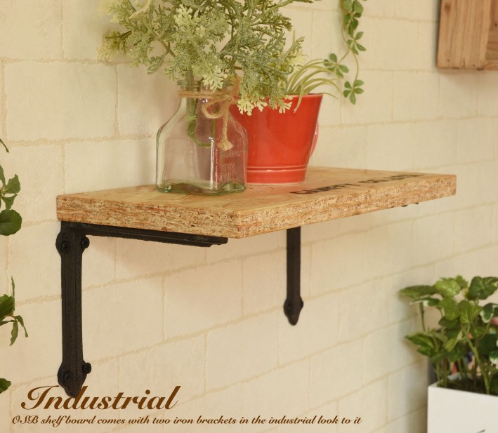 ウォールシェルフ OSB 35cm x 15cm ナチュラル 壁掛け 棚 壁面 木製