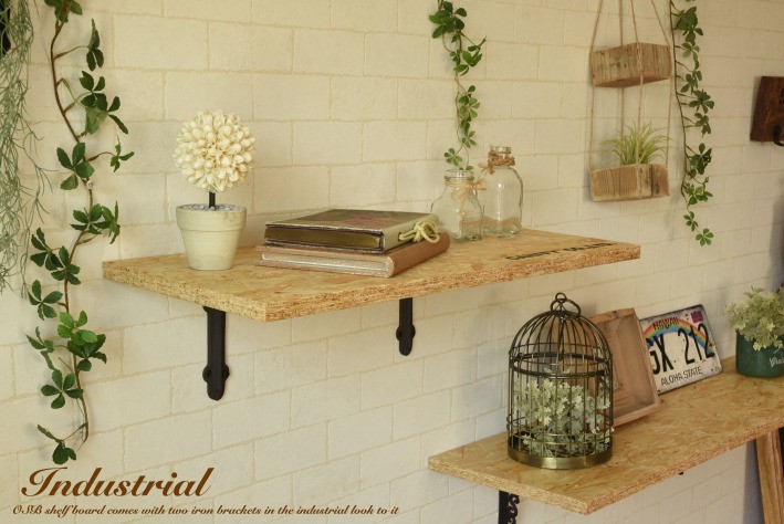 ウォールシェルフ OSB 60cm x 26cm ナチュラル 壁掛け 棚 壁面 木製