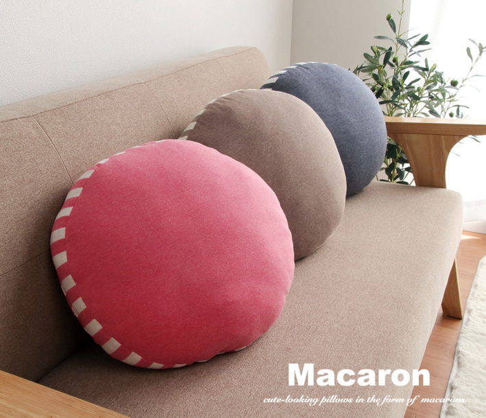 クッション マカロン 丸 円形 40cm おしゃれ ふわふわ ふかふか 北欧