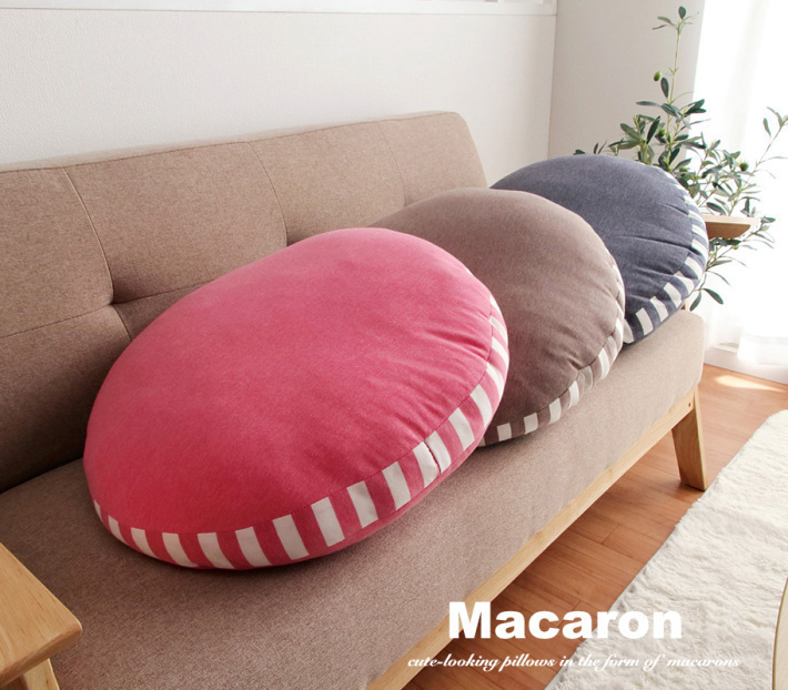 クッション マカロン 丸 円形 50cm おしゃれ ふわふわ ふかふか 北欧