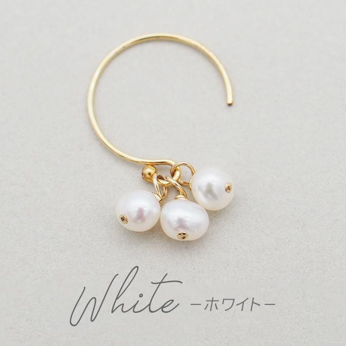 淡水パール ピアス フック バロックパール K14GF 3連 天然 真珠 極小 淡水パール ピアス フック バロックパール K14GF 3連 天然 真珠 極小