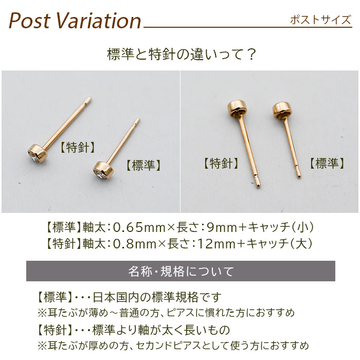天然ダイヤモンドピアス 一粒 18金 セカンドピアス フクリン K18 0.06