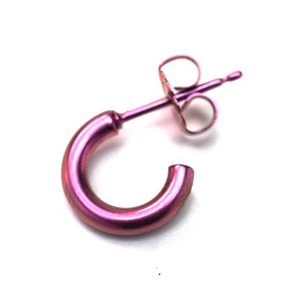 チタン ピアス フープ ハーフ 小さめ 純チタン 幅2mm×直径10mm
