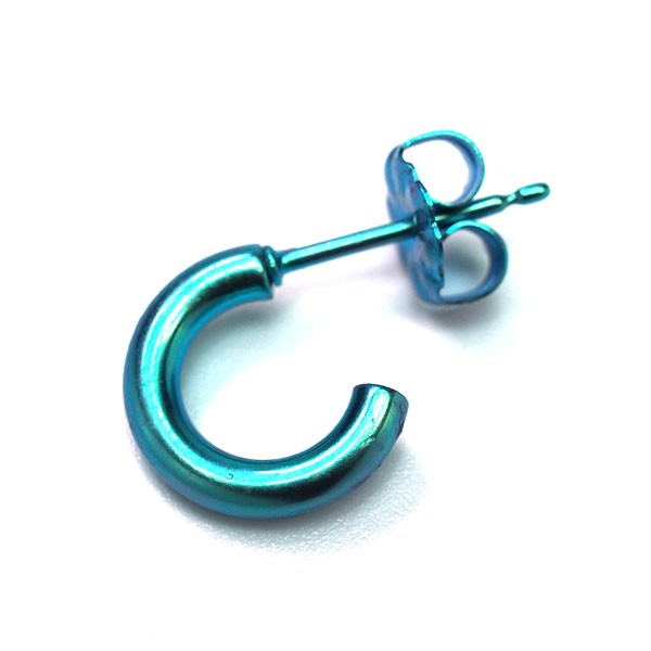チタン ピアス フープ ハーフ 小さめ 純チタン 幅2mm×直径10mm