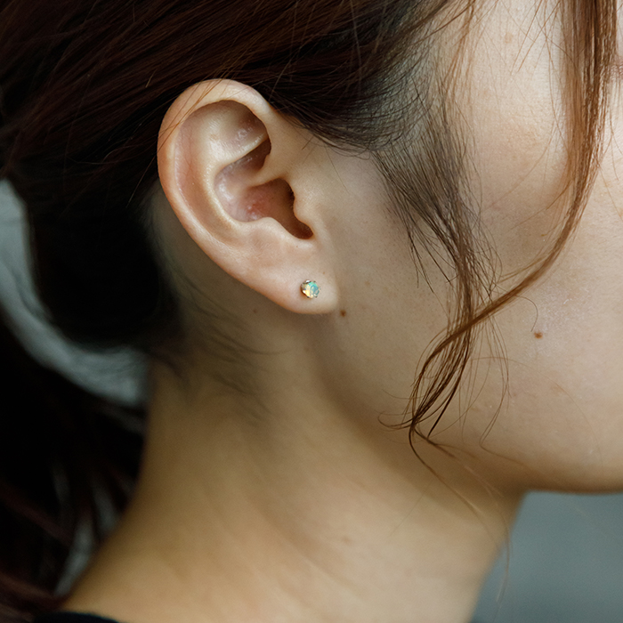 オパール エチオピア産 ピアス セカンドピアス つけっぱなし 5mm 金属