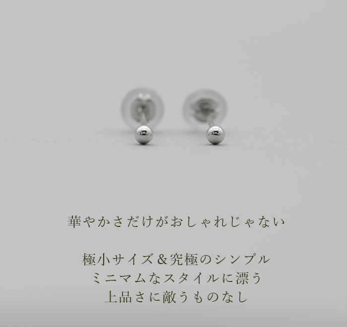 セカンドピアス プラチナ ピアス つけっぱなし 丸玉 2mm 軸太0.65 長さ