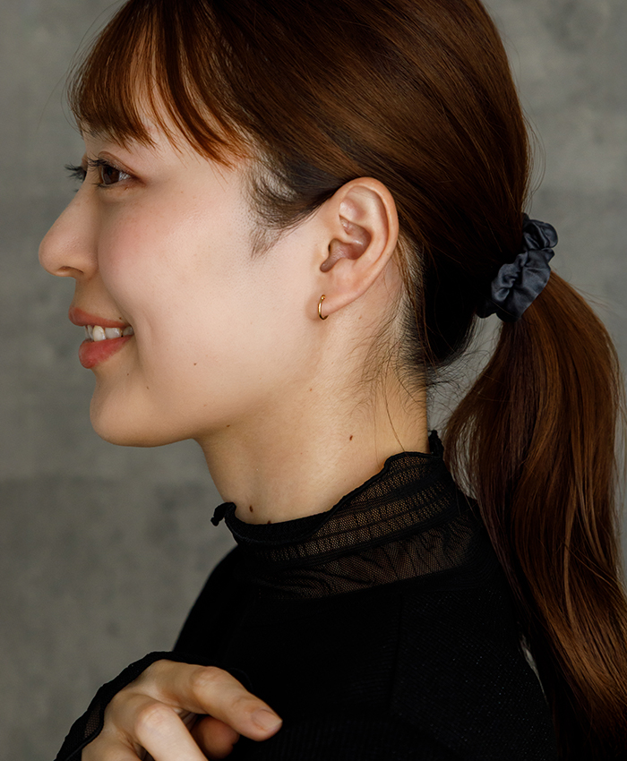 K18 フープピアス 18金 片耳 1x10mm 山梨甲府製 日本製 1個売り 品質 