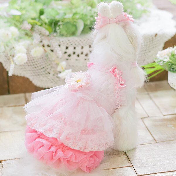 CanNana 犬 犬服 スカート チュールフリルスカート かわいい フリフリ