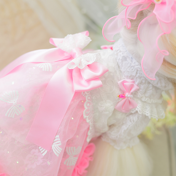 レース＆チュールキャミワンピース(リボンブローチ付き)16