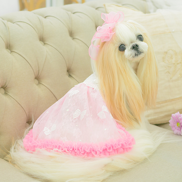 レース＆チュールキャミワンピース(リボンブローチ付き)18